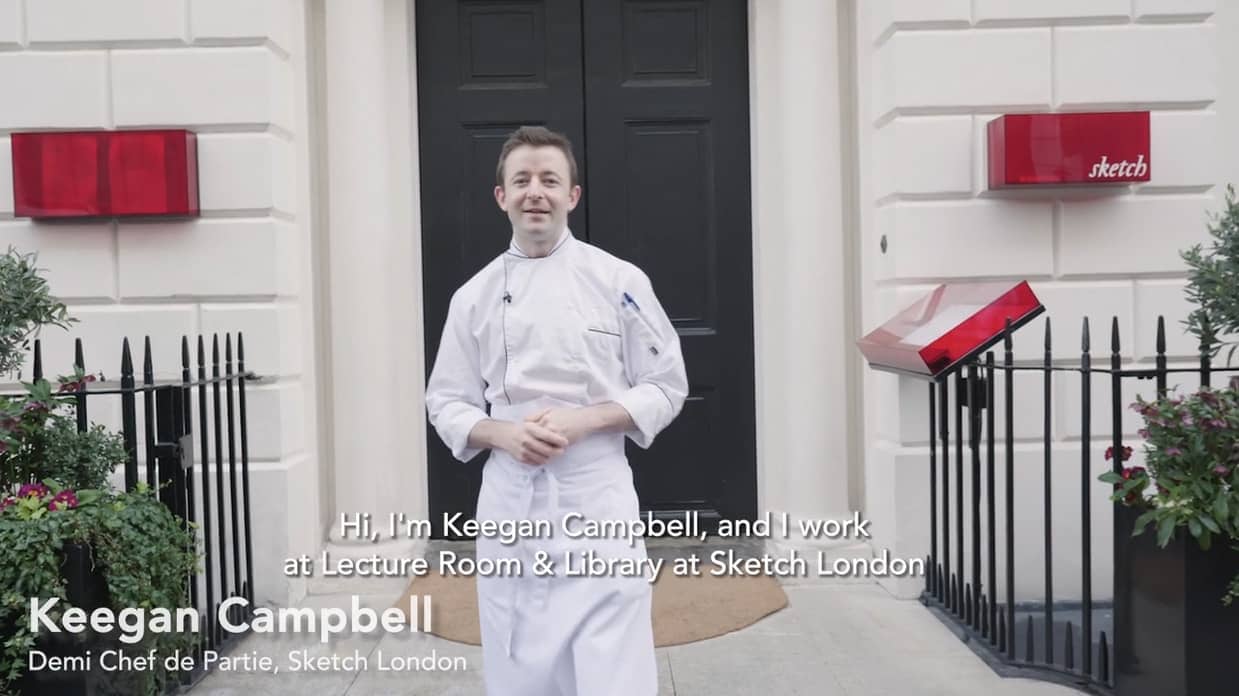 Image of Demi Chef de Partie, Keegan Campbell outside Sketch London