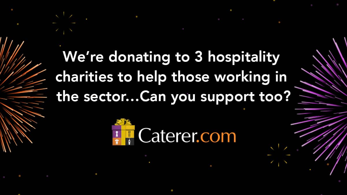 Caterer.com charity donation message